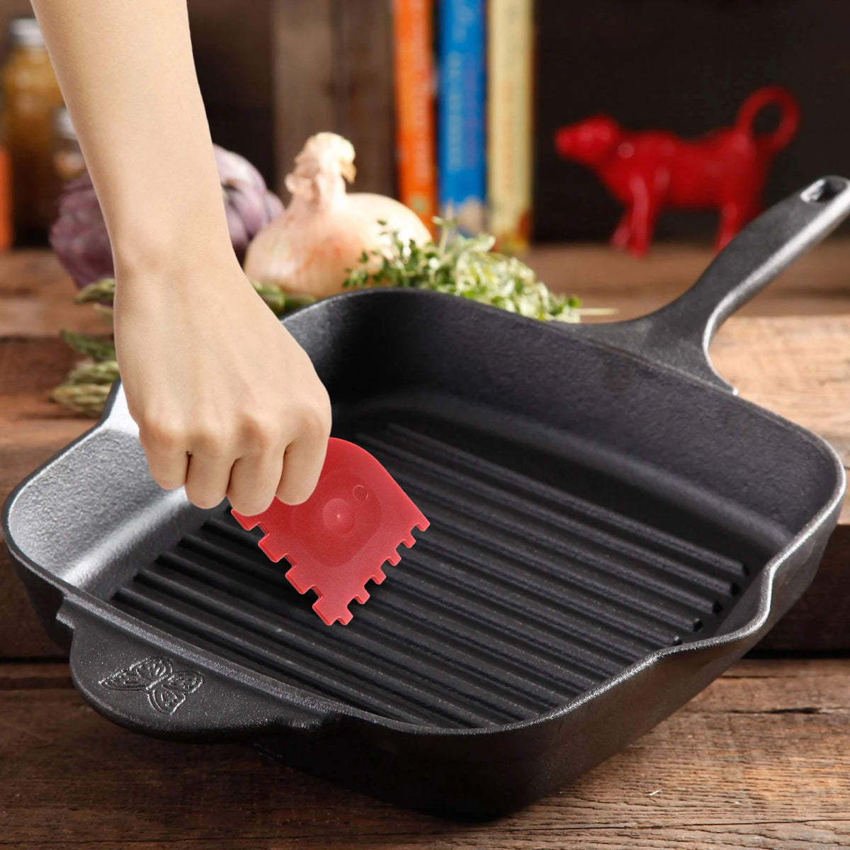 2pcs Grill Pan Scrapers Cast Iron Skillets Frying