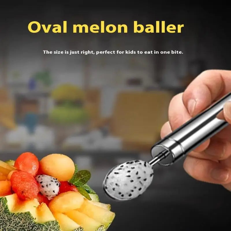 1pcs Fruit Carving Spoon Stainless Steel Waviness Baller
