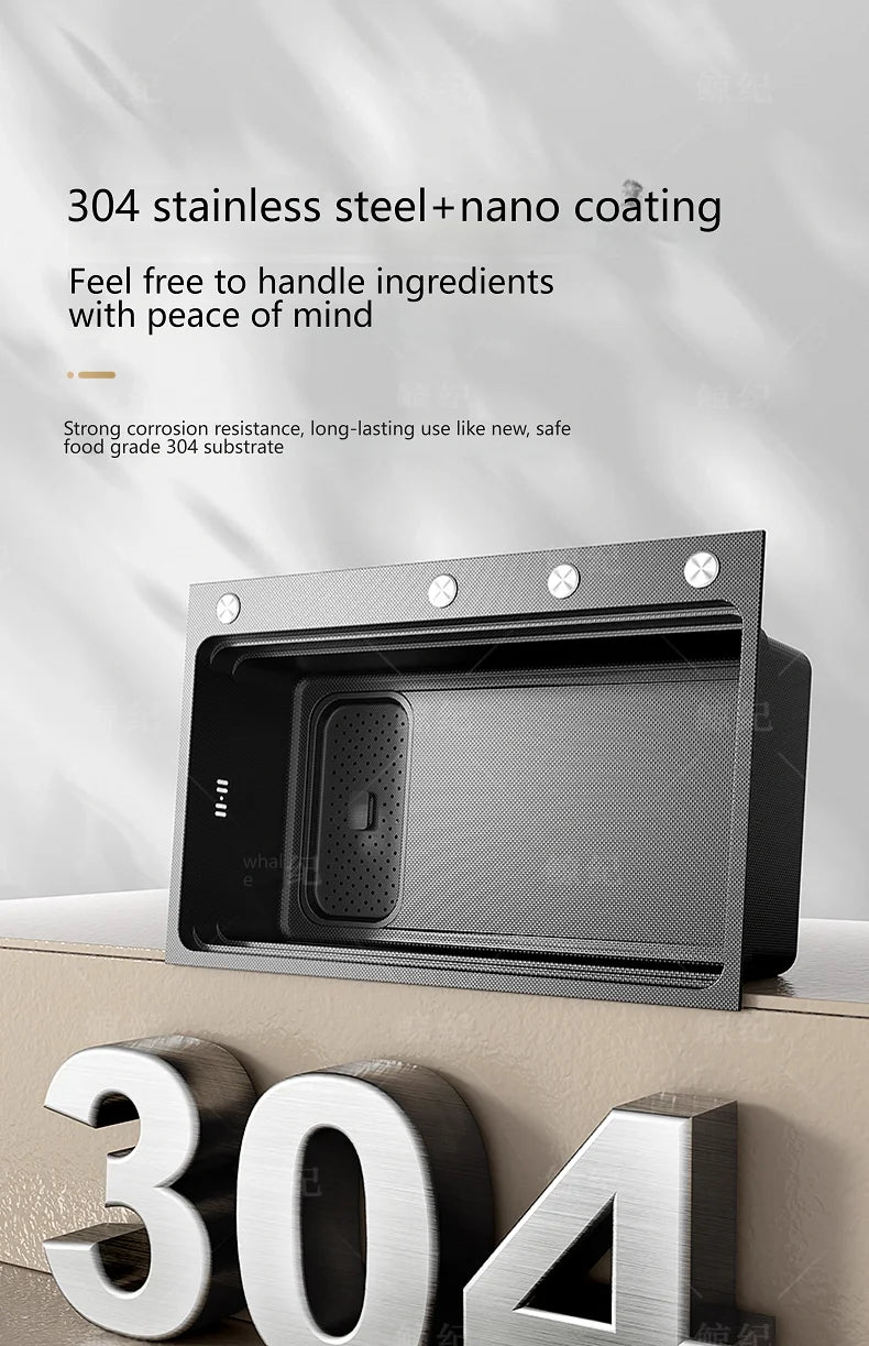 Stainless Steel Sink Gray Large Slot Wash Vegetables