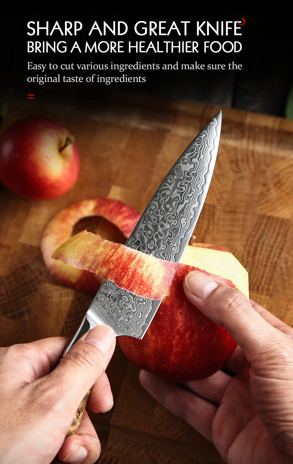 Hezhen Knife 1-7pc Damascus Steel Knives Chef Knife