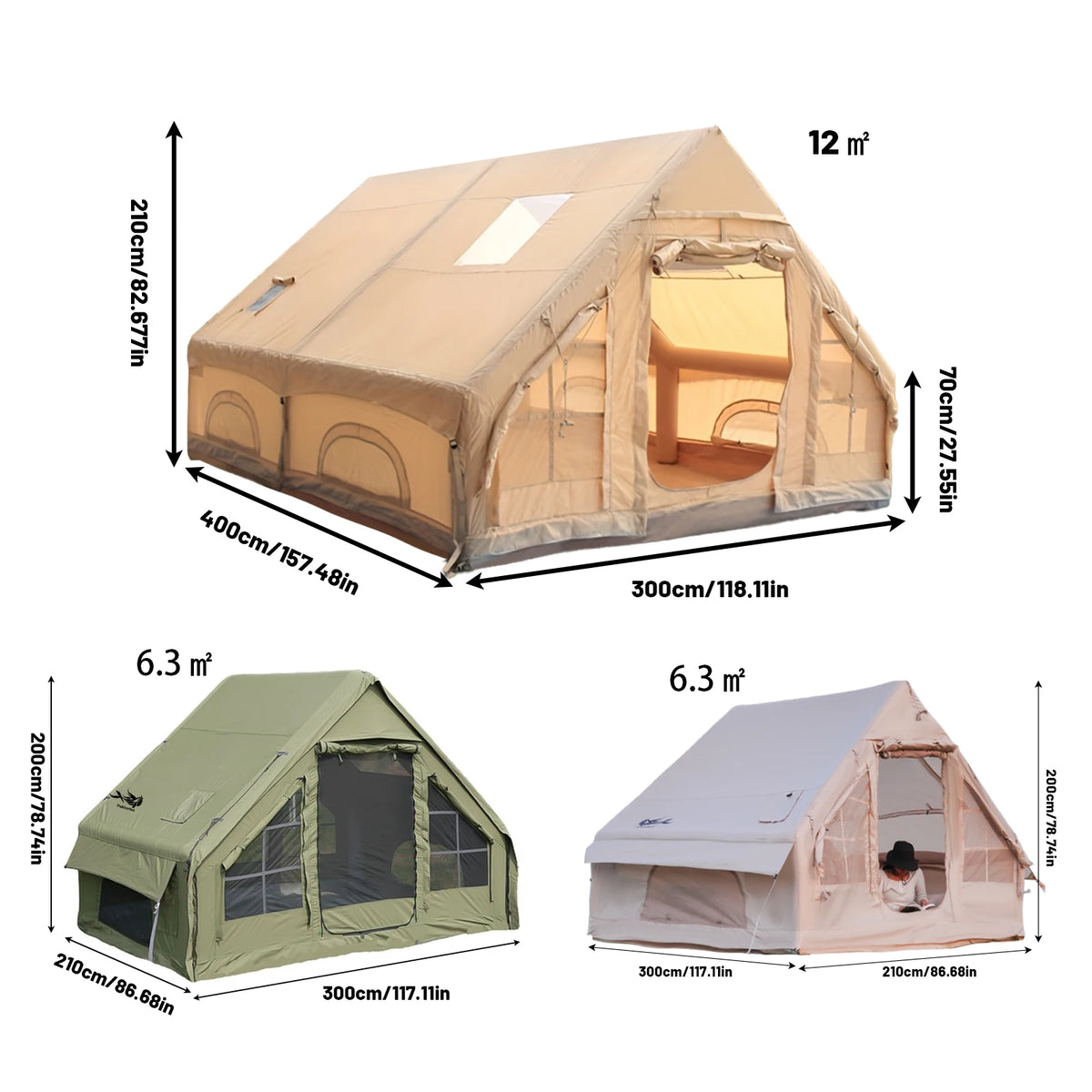 Inflatable Tents Camping Easy Setup Family Tent Glamping