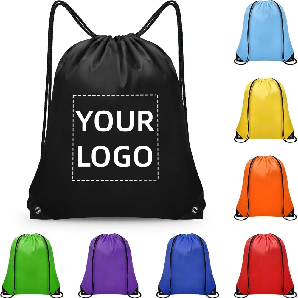 10-100pcs Customized Drawstring Backpack - Lightweight Outdoor
