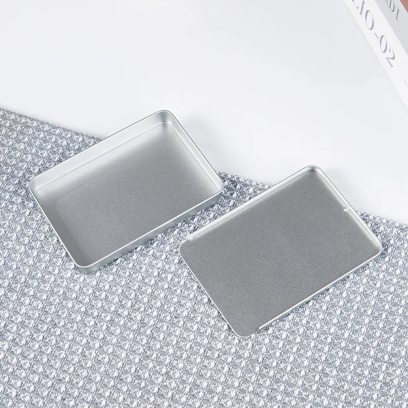 11cm Metal Rectangular Empty Tin Box Bins Jar