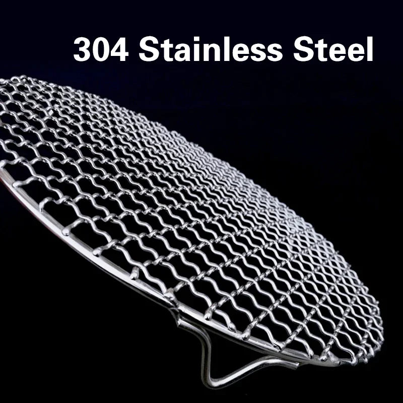304 Stainless Steel Round Grill Net Foot Barbecue