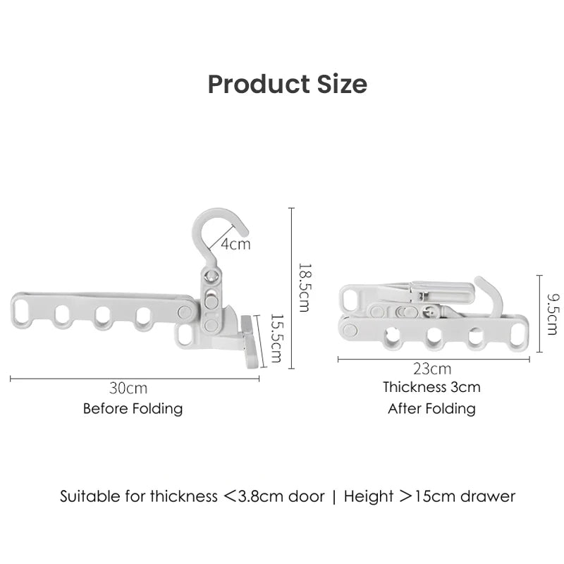 Foldable Travel Hanger Folding Clothes Drying Rack Travel