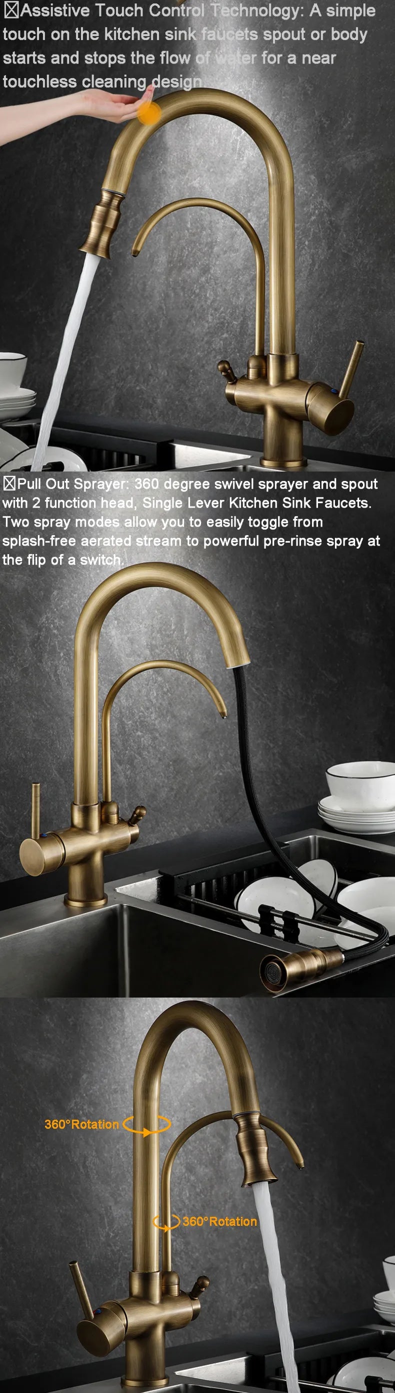 Antique Touch On Filter Sink Faucets Ways Pure