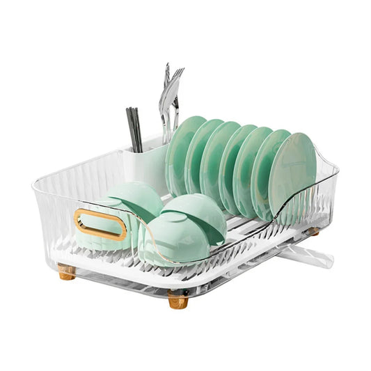 Dish Drying Rack Dish Drainer Removable Utensil Holder