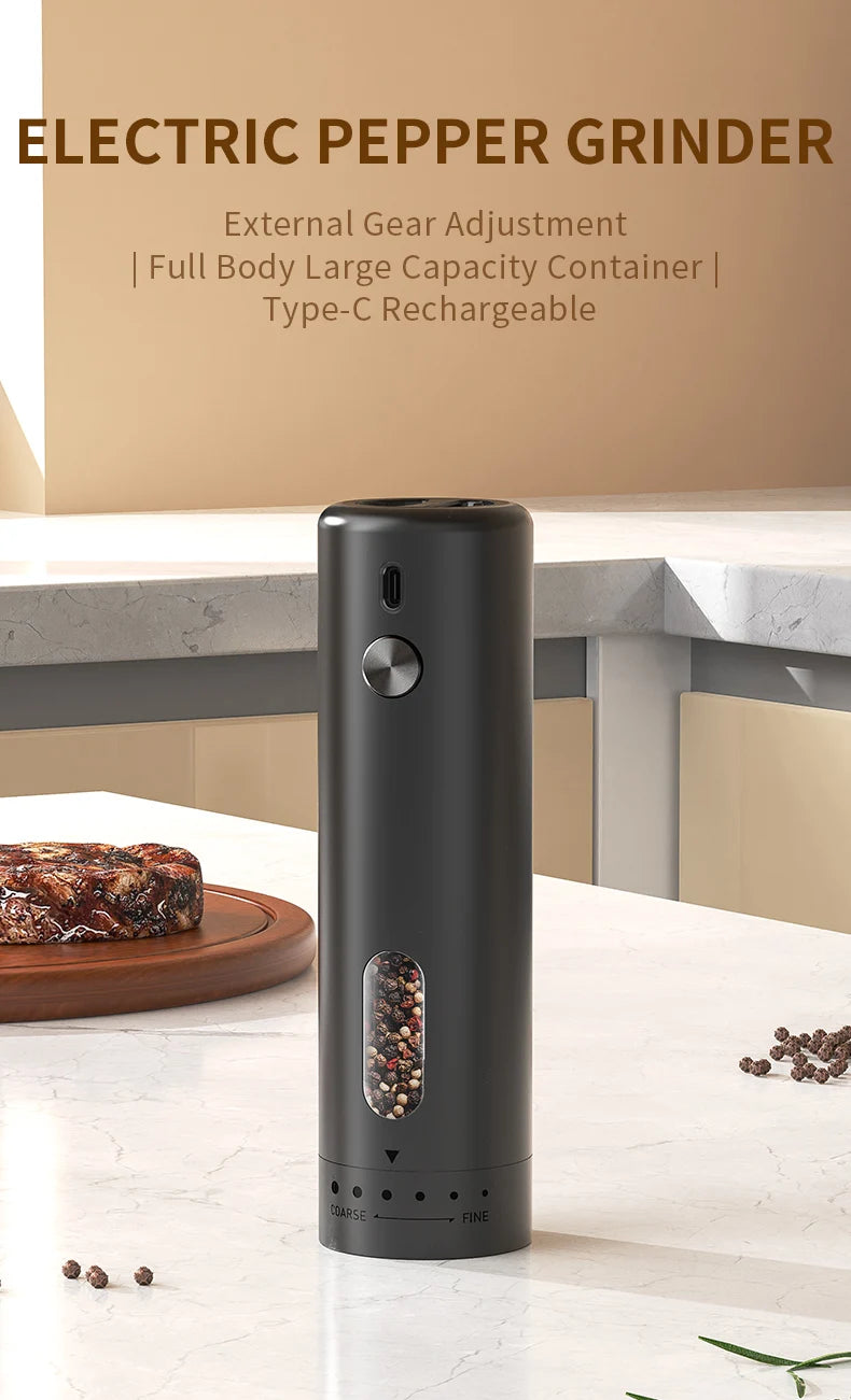 Rechargeable Electric Salt Pepper Grinder Adjustable Coarseness