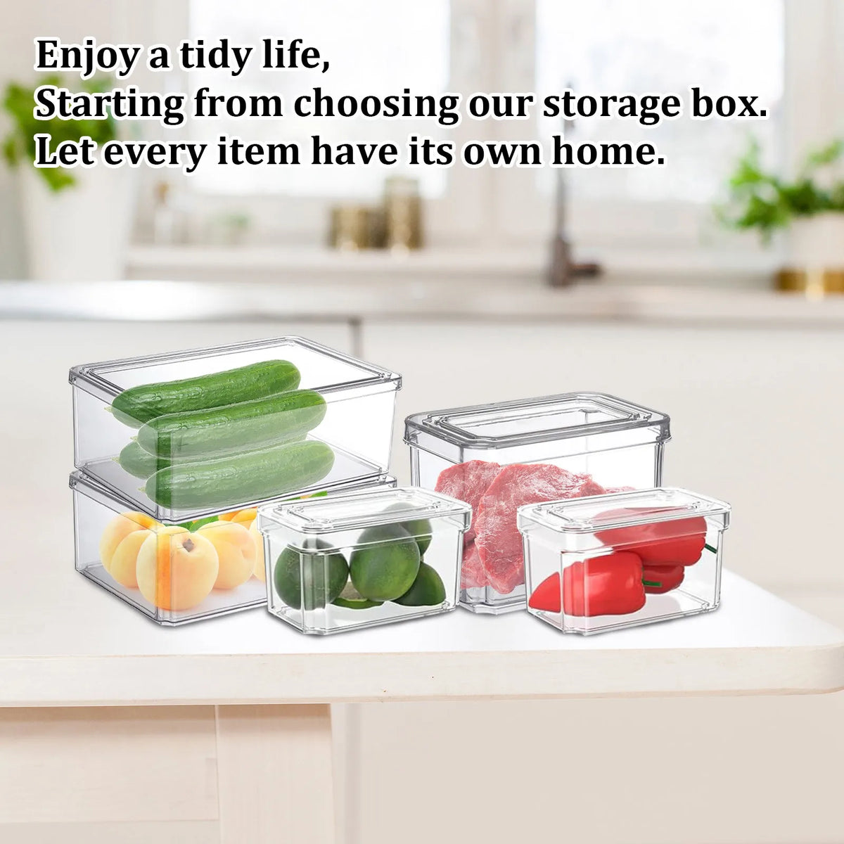 Refrigerator Organizer Bin Stackable Fridge Food Storage Box