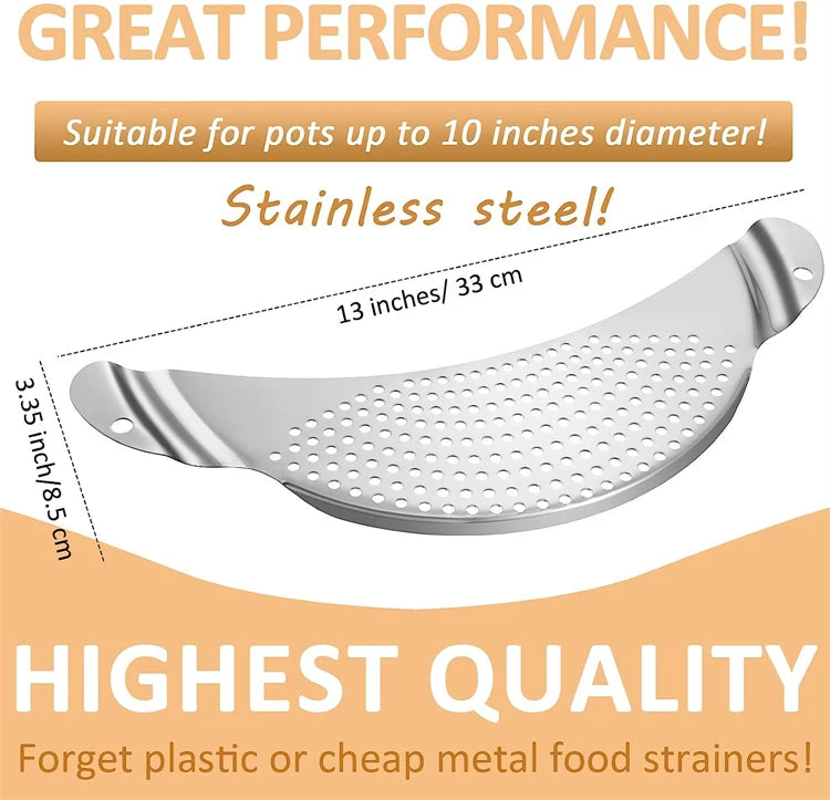 Lmetjma Stainless Steel Pot Strainer Handle Pasta Strainer