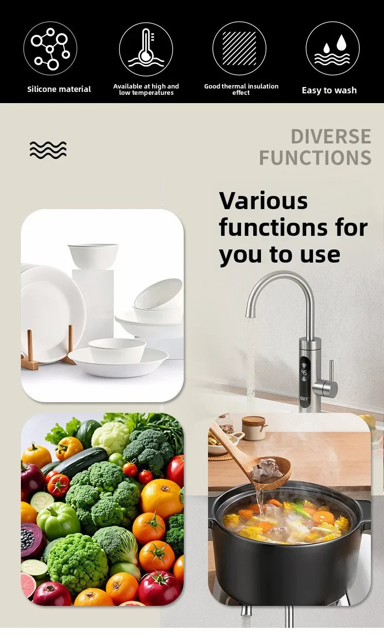 Dish Drying Mat-Silicone Drying Pad Counter Non-Slip Drain