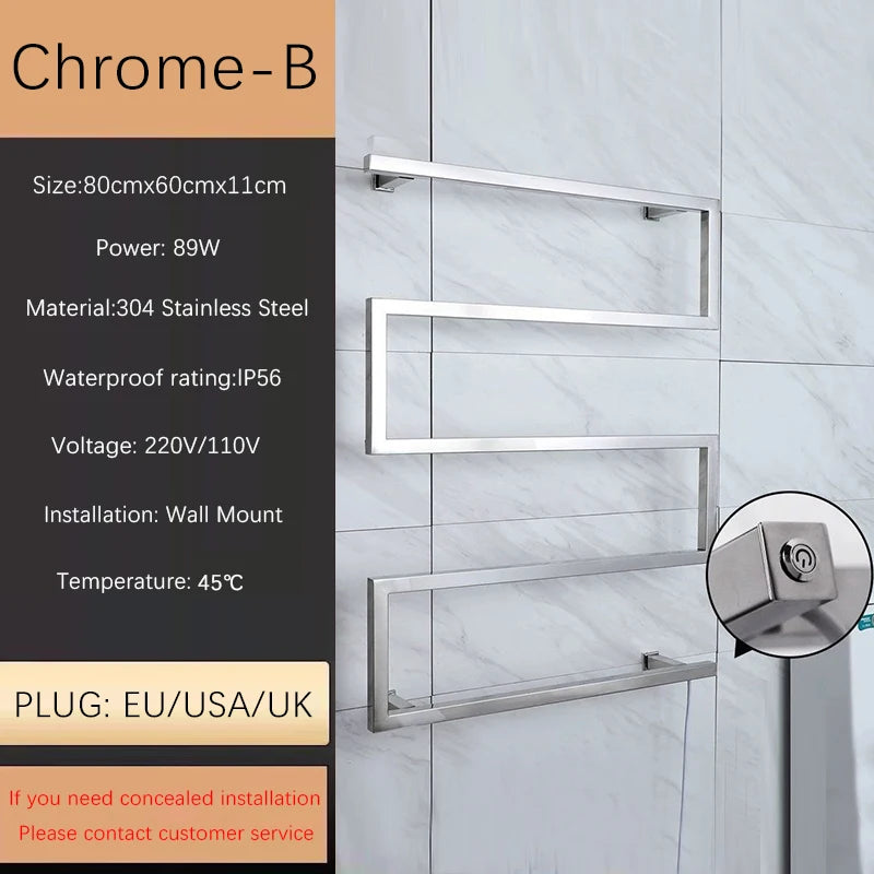 Oxg Wall Mounted Bathroom Electric Towel Warmer Rack
