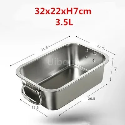 304 Stainless Steel Plate Metal Tray Handle Square