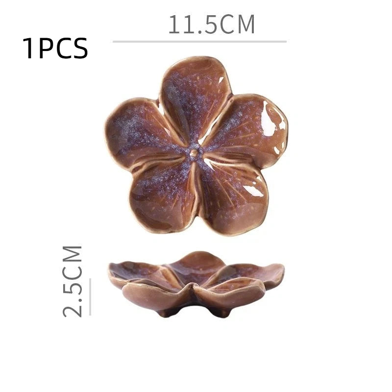 1pcs Ceramic Craft Dish Flower Shaped Small Dish