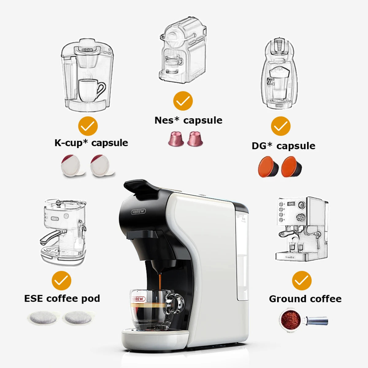 Hibrew In Multiple Capsule Coffee Maker Full Automatic