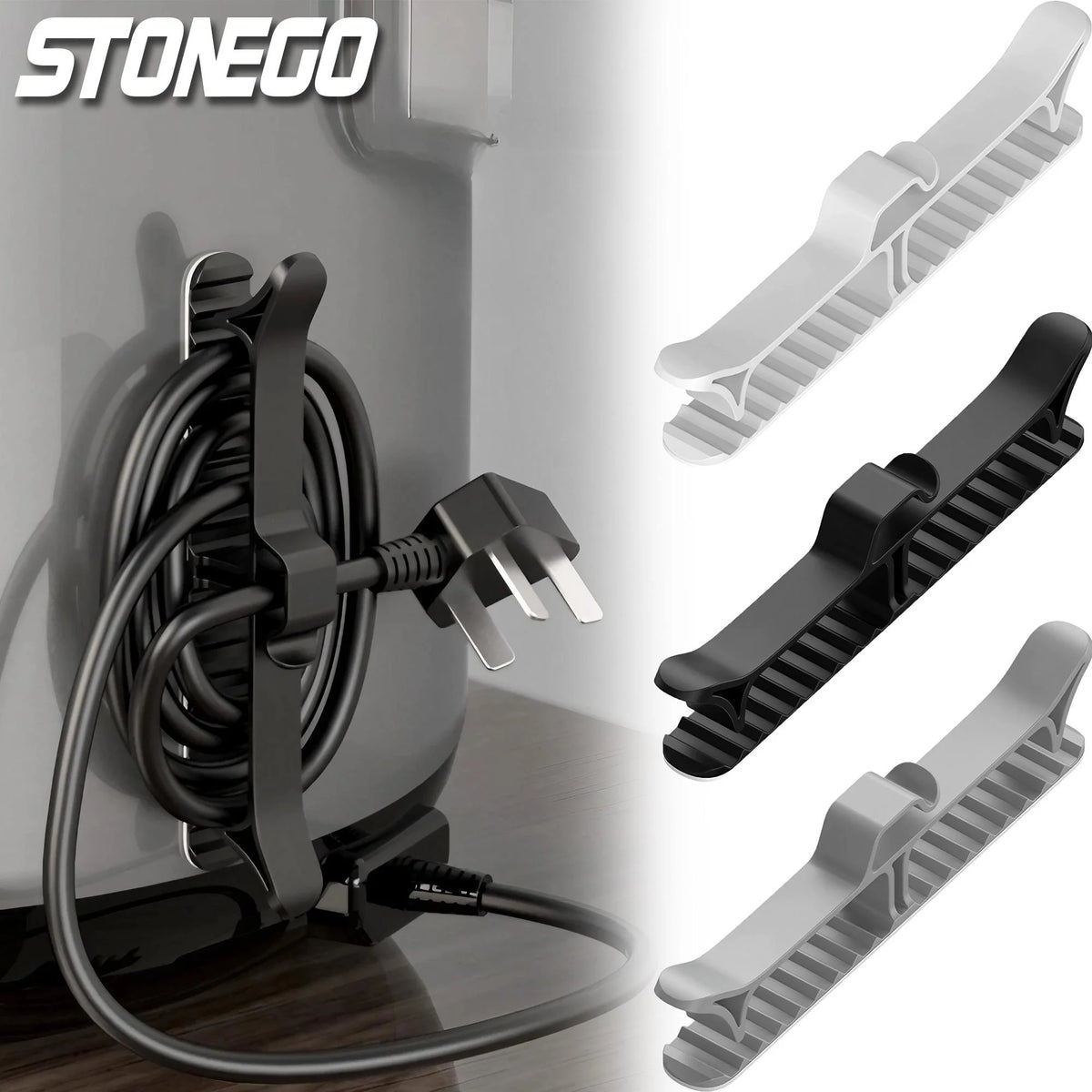 Cable Organizer Wire Management System Countertop Plug Storage