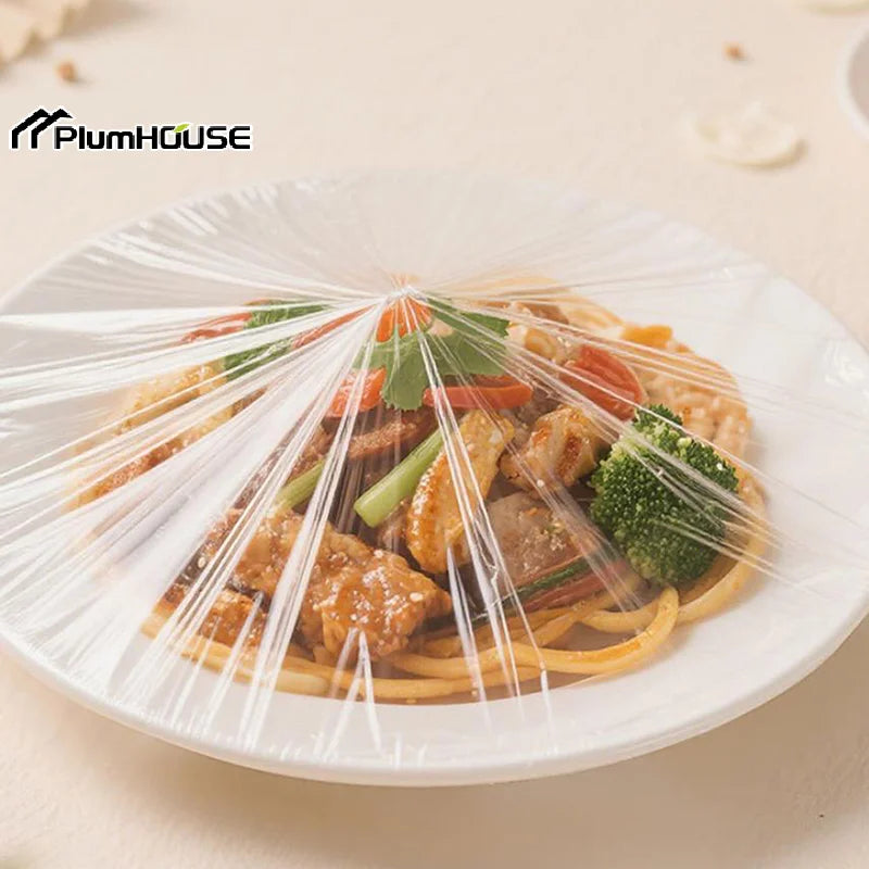 350/500pcs Disposable Food Cover Fruit Food Cover Elastic