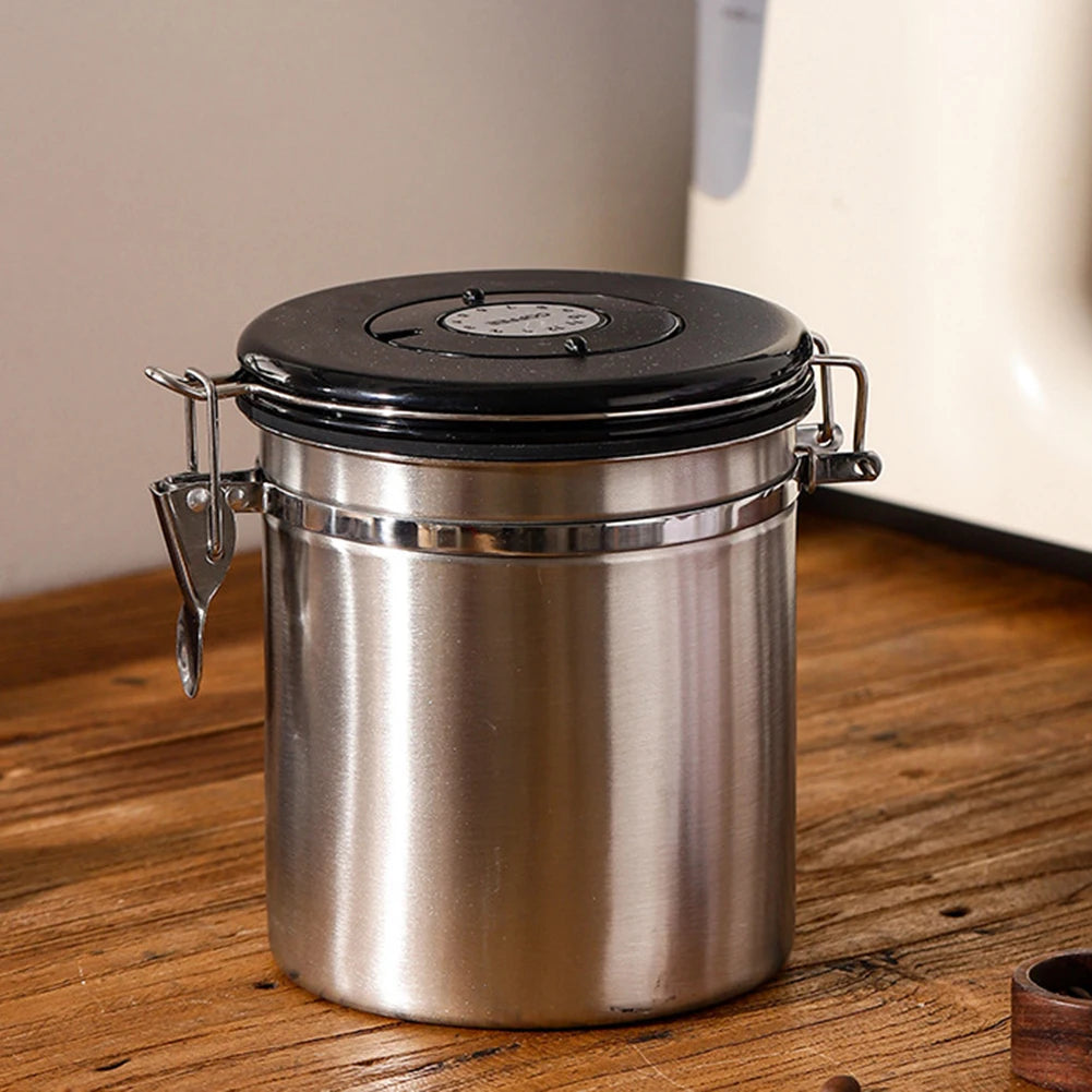 304 Stainless Steel Coffee Beans Vacuum Storage Jar