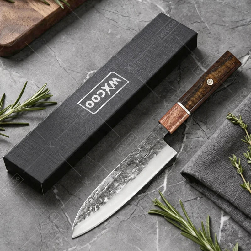 Wxcoo Hand Forged Santoku Japanese Chef Knife Meat