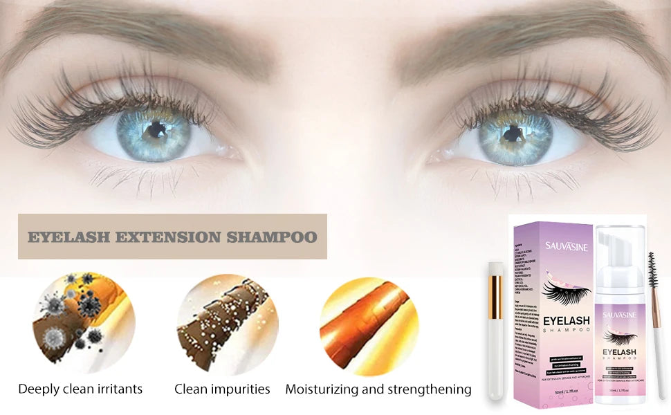 50ml Eyelash Extension Cleanser Shampoo Kit Mousse Fast