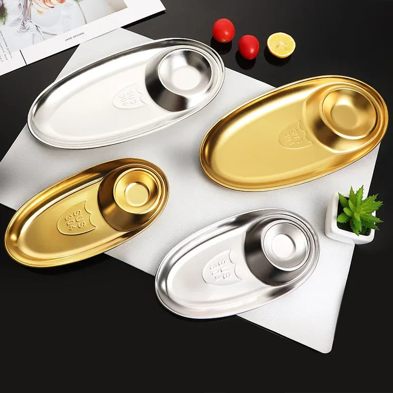 304 Stainless Steel Dinner Tray Lunch Container Snack