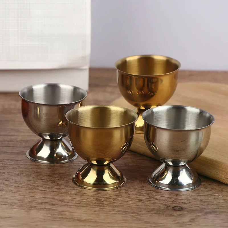 4pcs Egg Cups Handy Stainless Steel Boiled Egg
