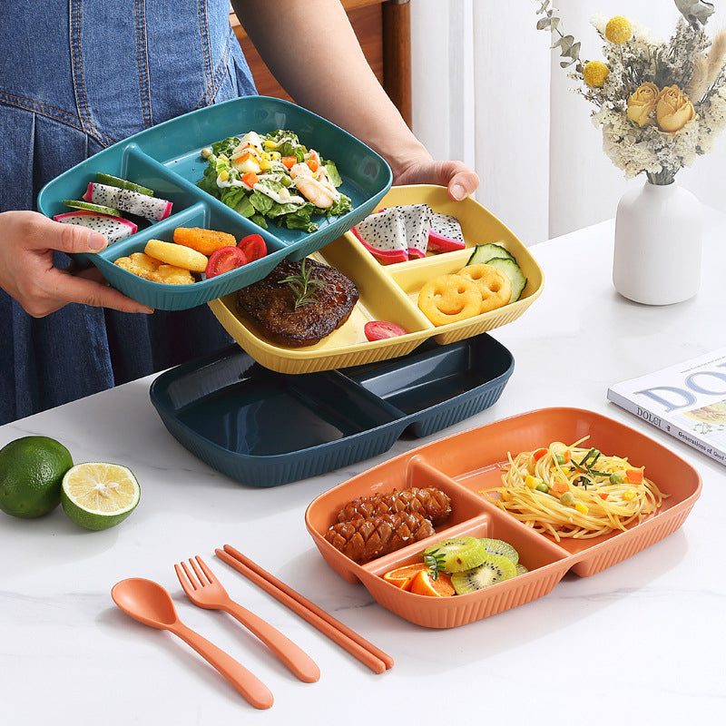 Divided Dish Diet Reusable Dinner Plate Dinnerware Portion