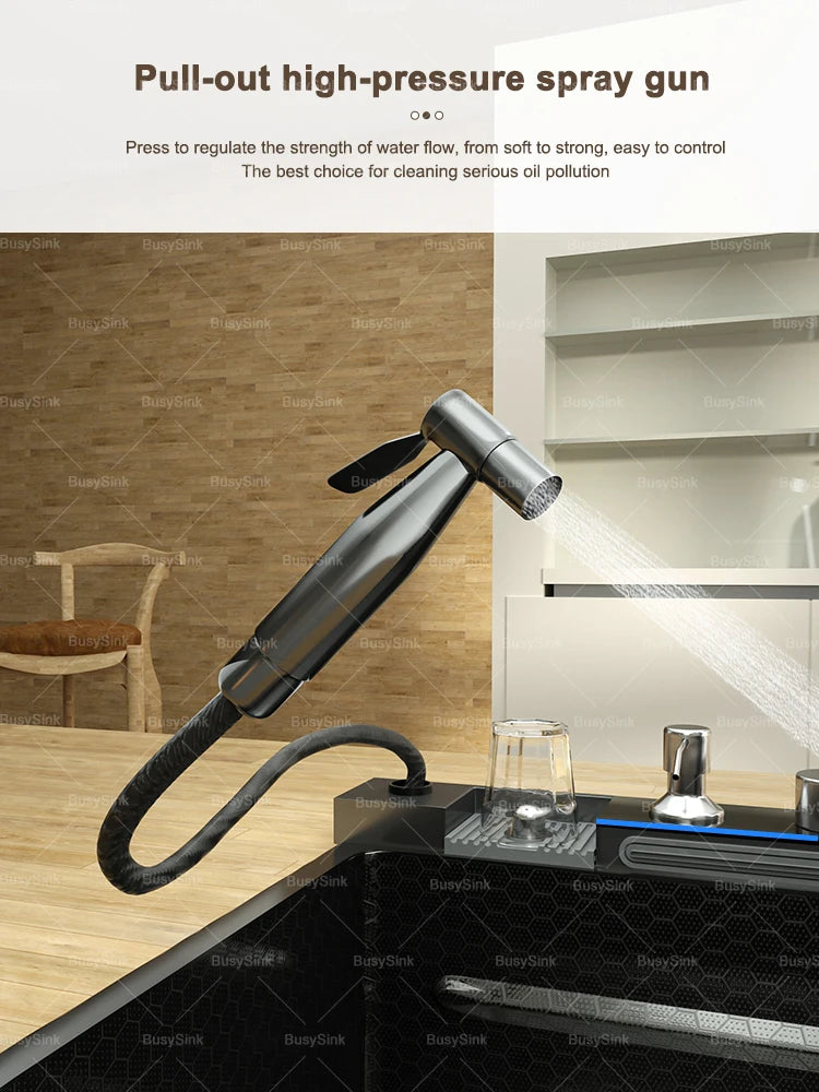 Modern Stainless Steel Sink Sinks Digital Display Large