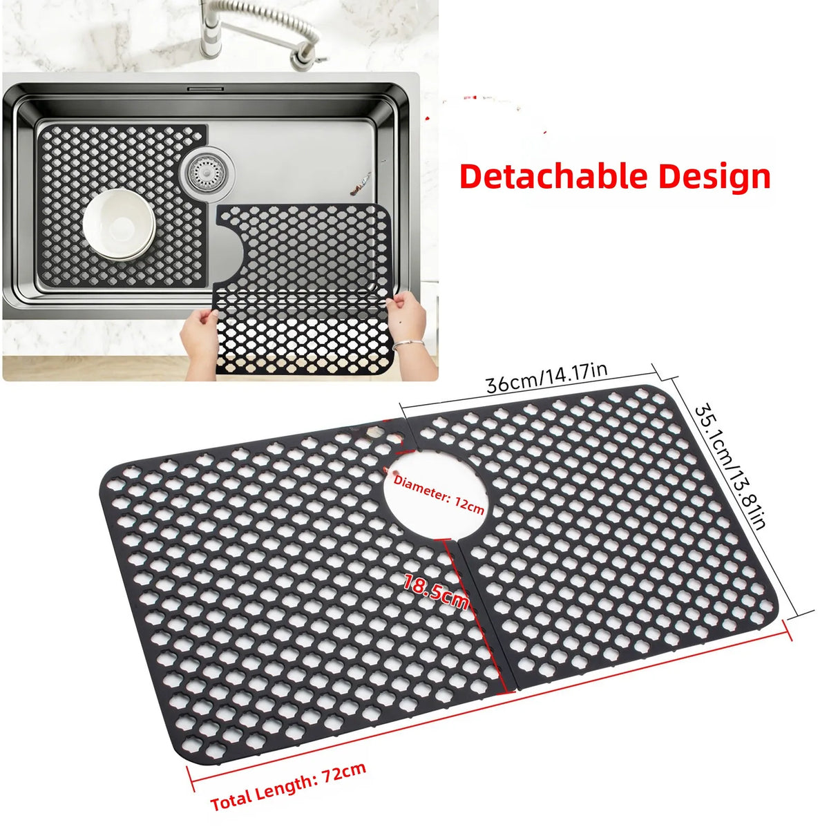 Sink Silicone Mat Anti-Scratch Honeycomb Pad Dishwashing Basin