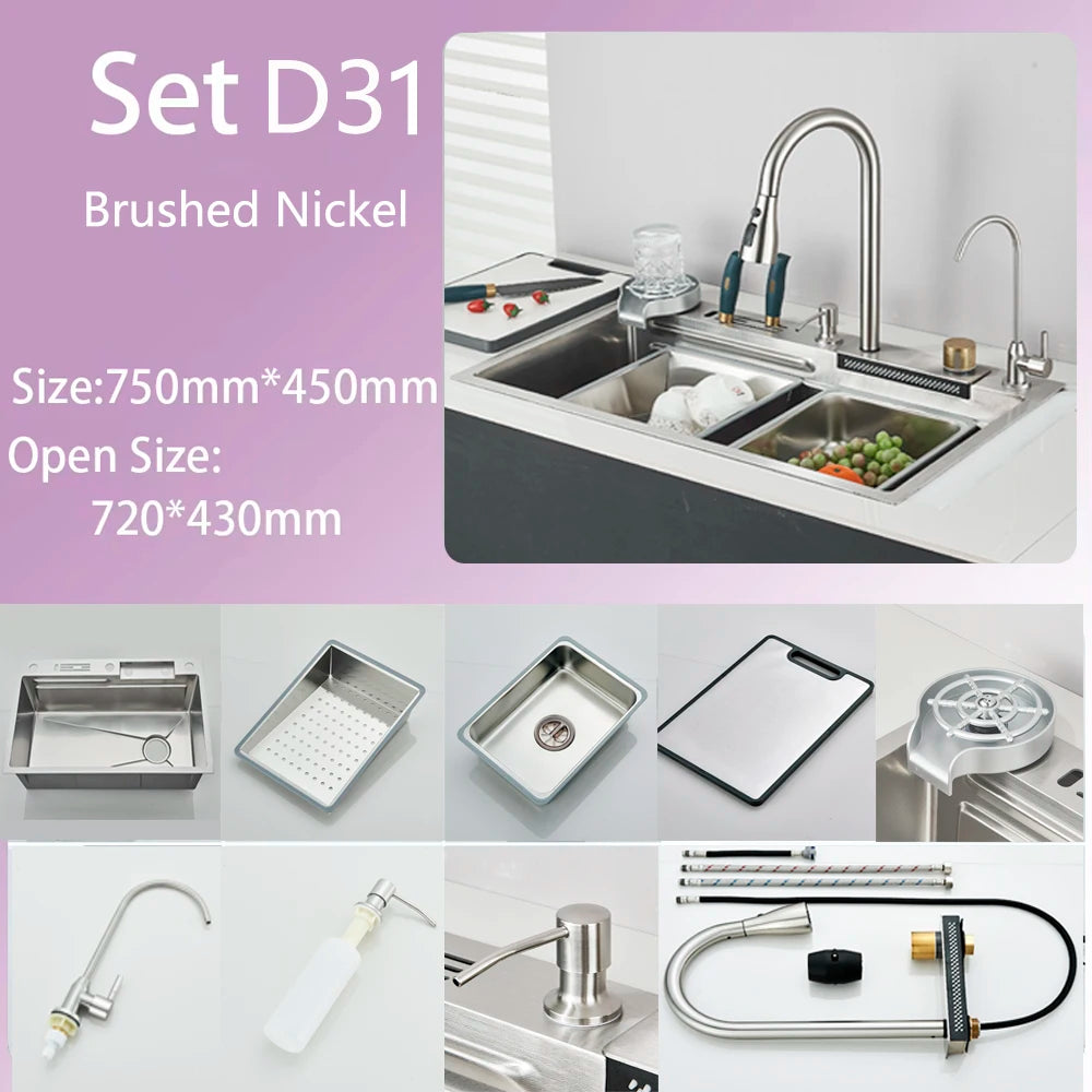 Sink Faucet Large Integrate Digital Display Multi-Function