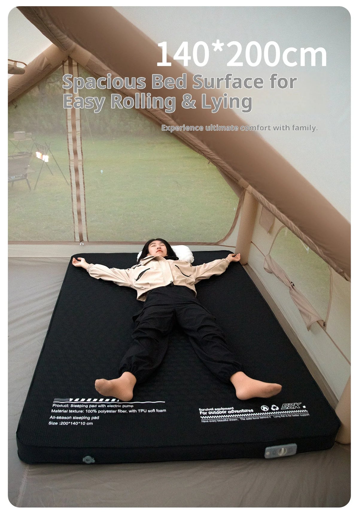 Thickened Sponge Pad Outdoor Mattress Integrated Air Pump