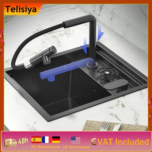 Stainless Steel Hidden Sink Lid Balcony Bar Apartment