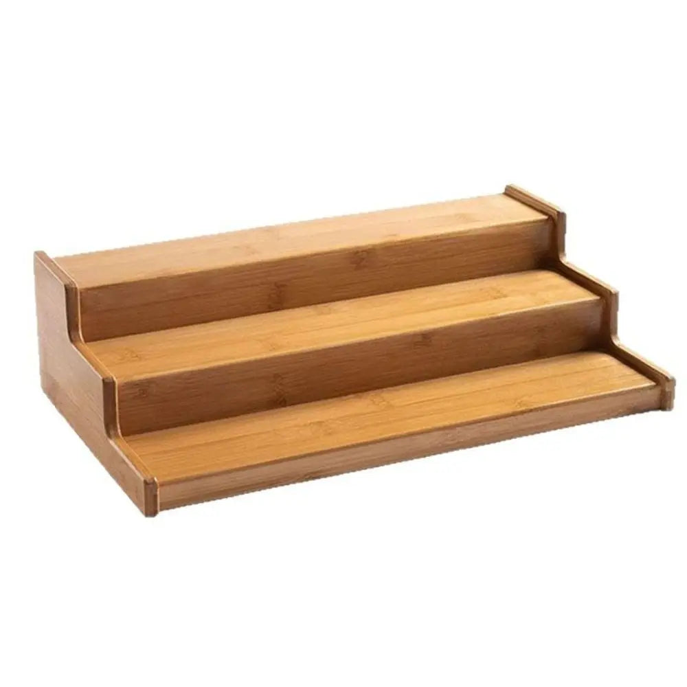 Solid Wooden 3-Tier Spice Rack Space-Saving Multi-Tier Spice