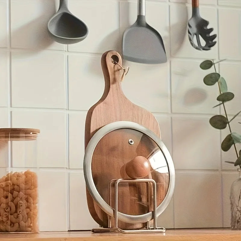 1/2/3pc Space-Saving Stainless Steel Pot Lid Cutting Board