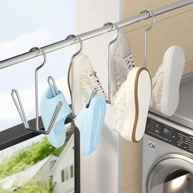 1/4pcs Stainless Steel U-Shaped Shoe Drying Rack Windproof