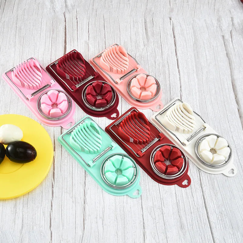 1pc Stainless Steel Egg Cutter Egg Slicers Fruit