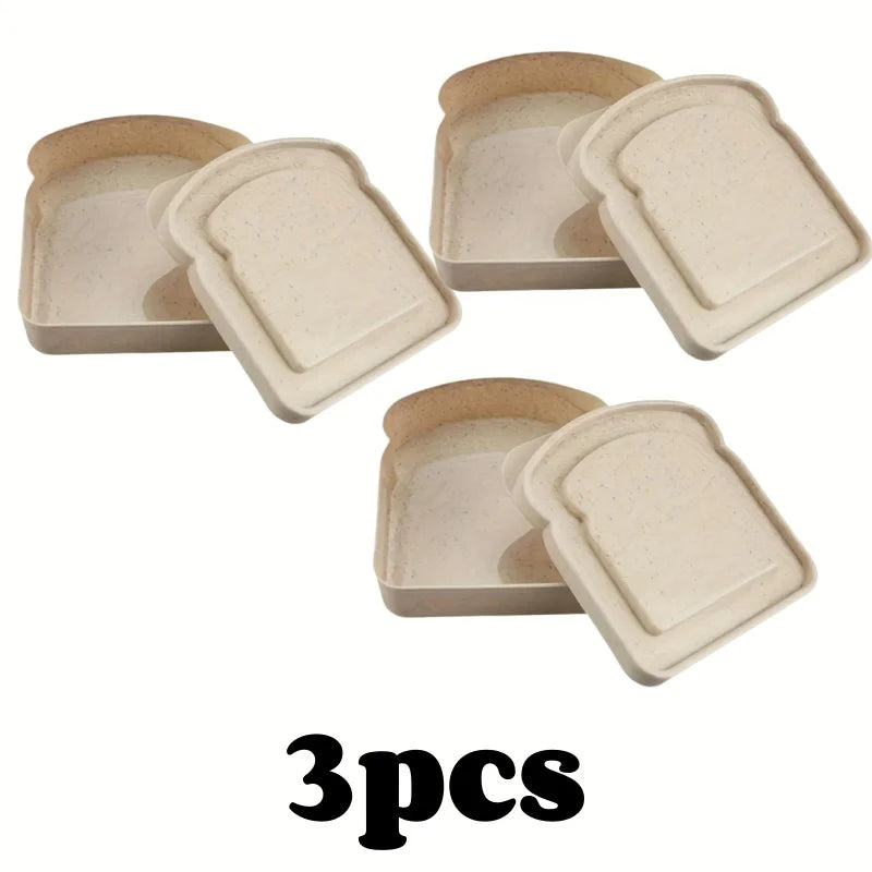 1/3pcs Reusable Bento Sandwich Box Lid Microwave Safe