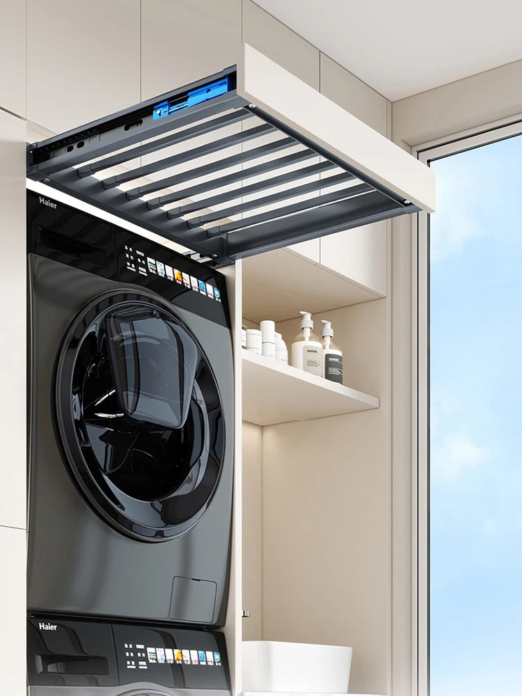 Retractable Pull-Out Clothes Drying Rack Adjustable Rebound