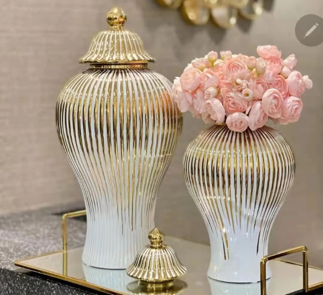 Vase Ceramic Luxury Electroplated General Jar European Ceramic
