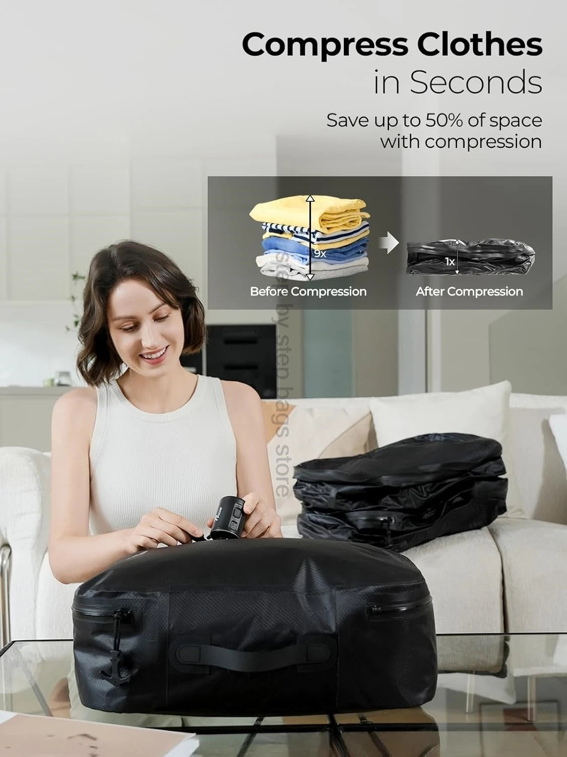 17l 28l 35l 40l Travel Vacuum Bag Reusable