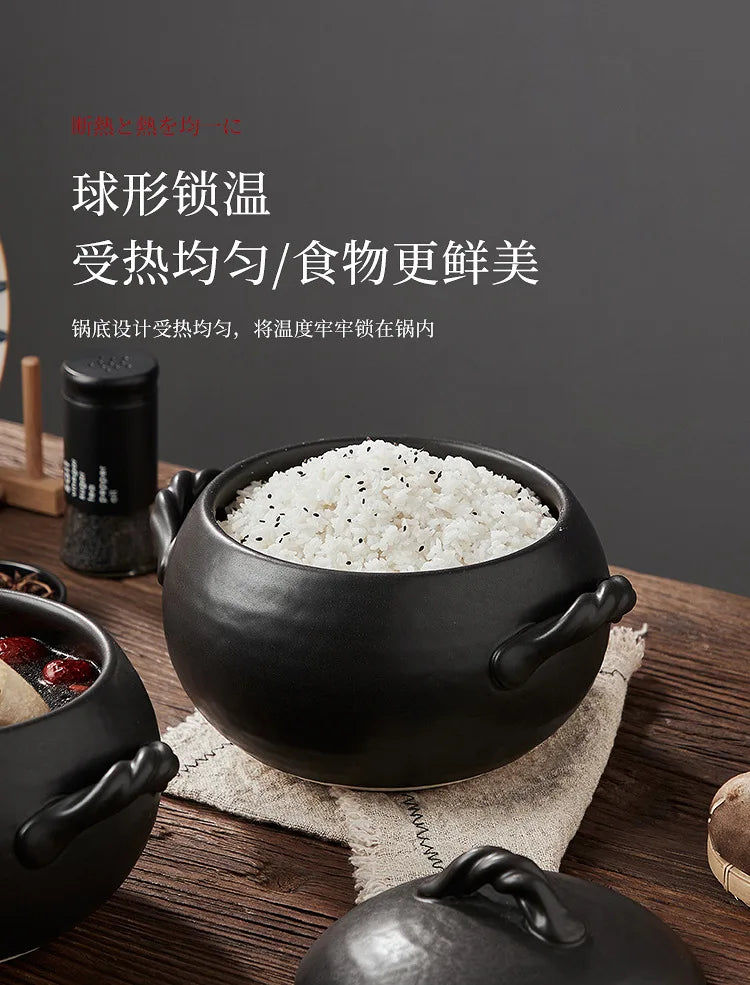 Japanese Ceramic Casserole Creative Spherical Clay Saucepan Stew