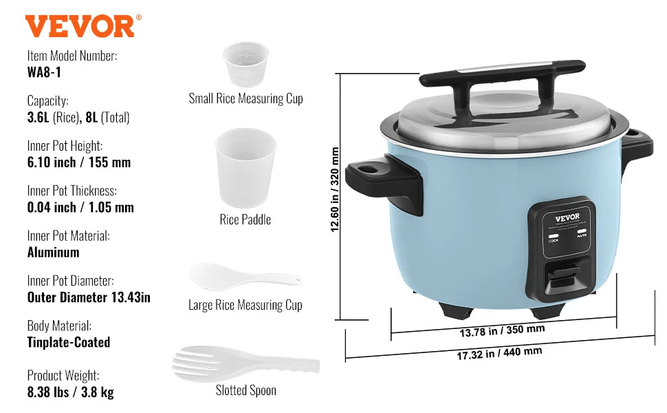 Succebuy 8l 10l 13l Commercial Rice Cooker Aluminium