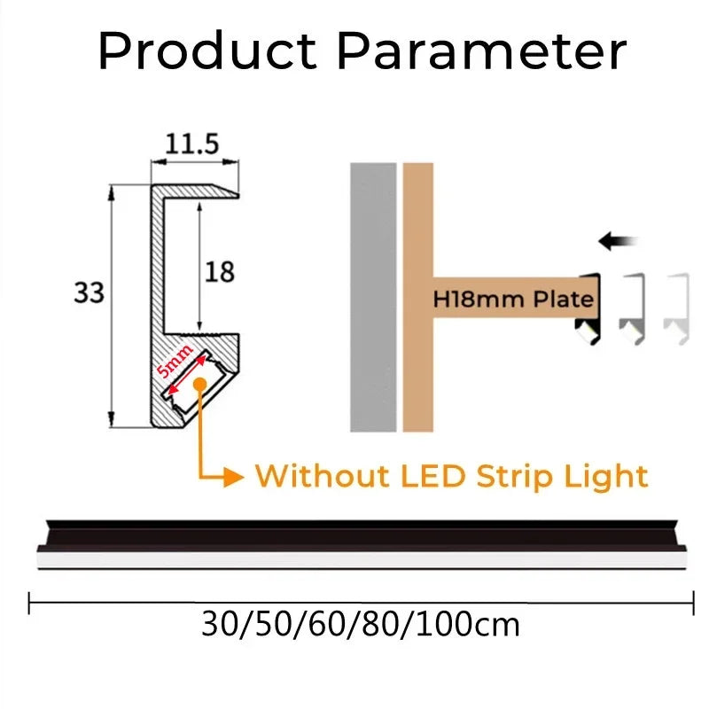 Led Cabinet Shelf Light 45 Lighting Recessed Aluminum