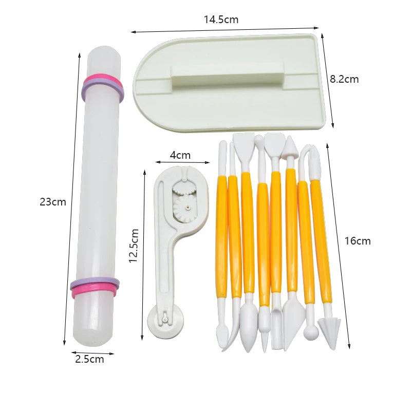 11pcs/Set Baking Cake Diy Paste Scraper Smoother Adjustable