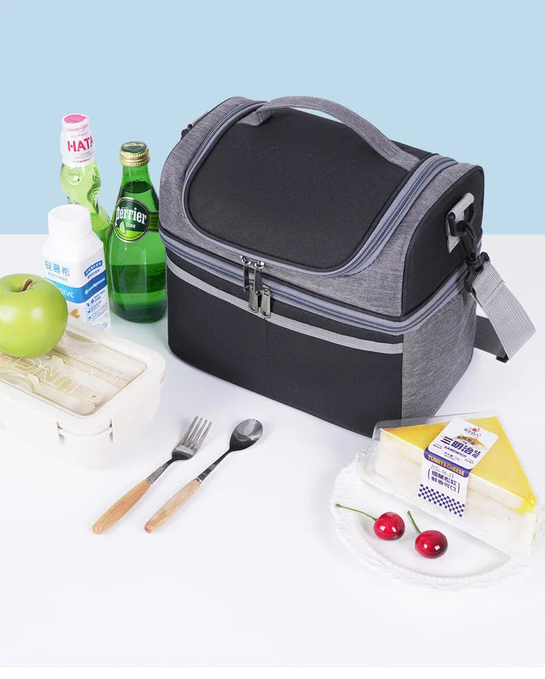 Oxford Large Capacity Cooler Bag Waterproof Zipper Thermal