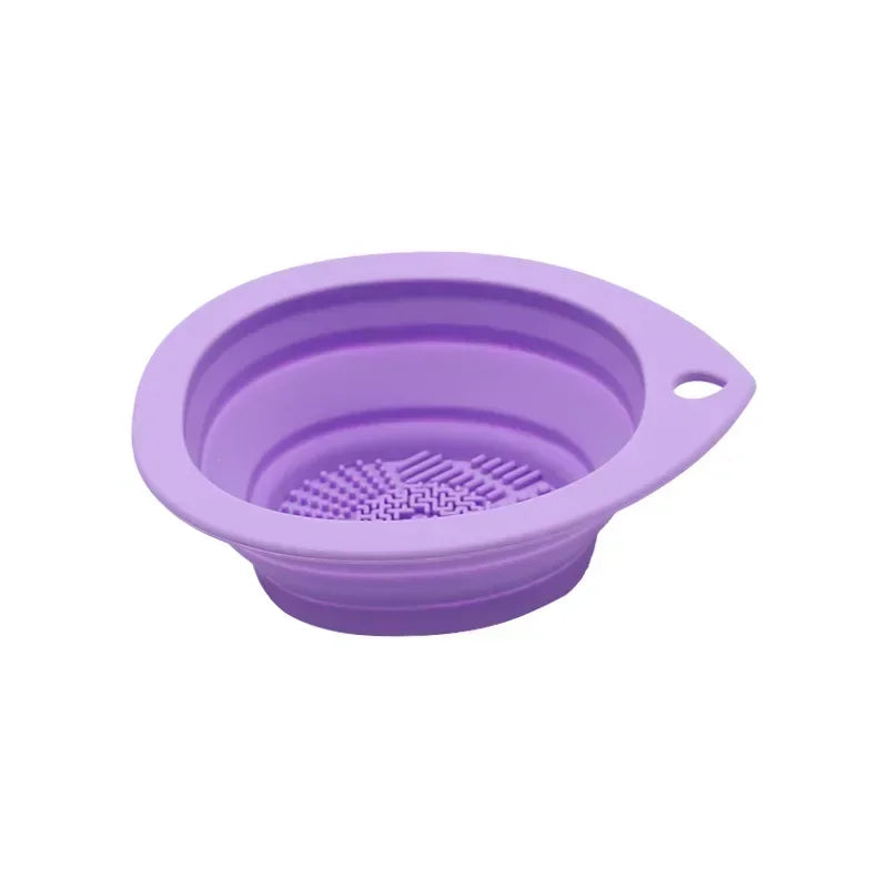 Silicone Makeup Brush Cleaner Folding Powder Puff Cleaning