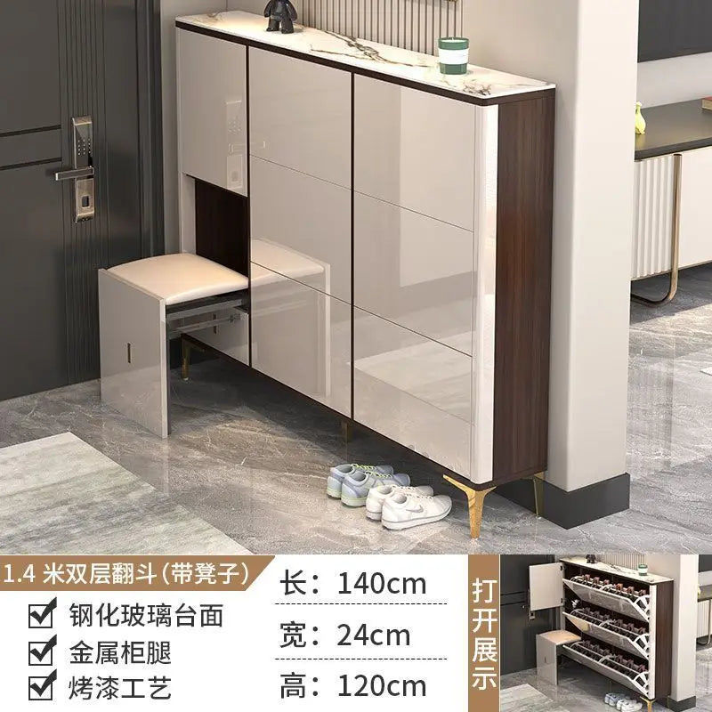 Luxury Ultra-Thin Shoe Cabinet Organizer Storage Living Room