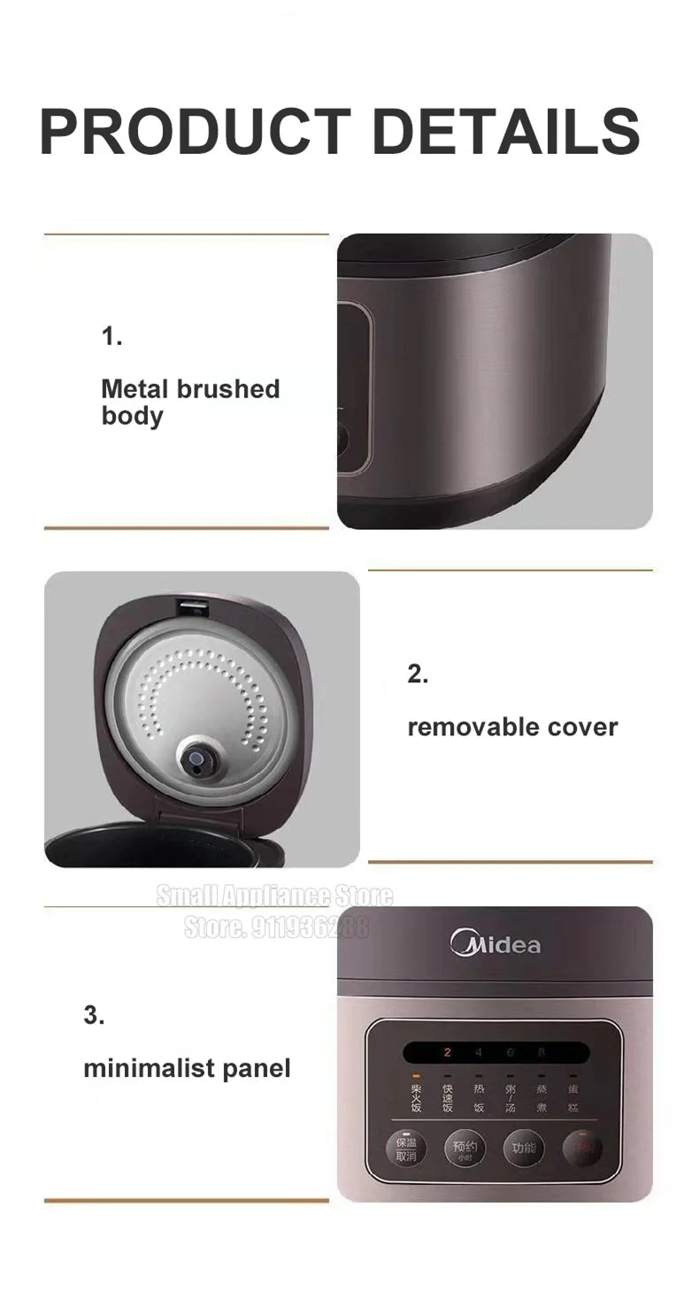 Midea Rice Cooker Large Capacity 4l/5l Suitable 2-10