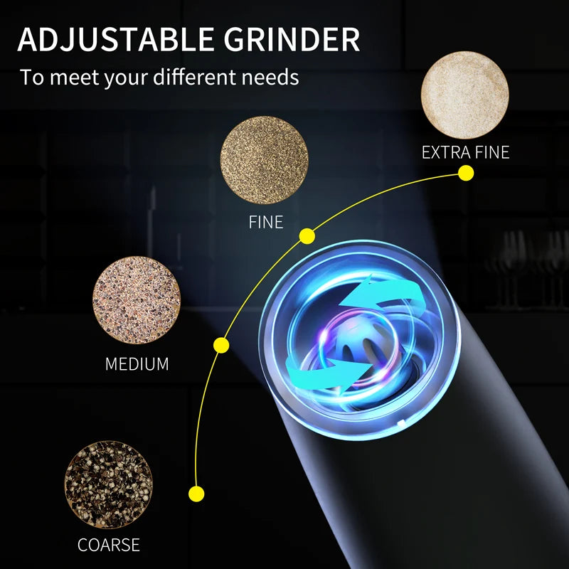 Usb Rechargeable Electric Salt Pepper Grinder Adjustable