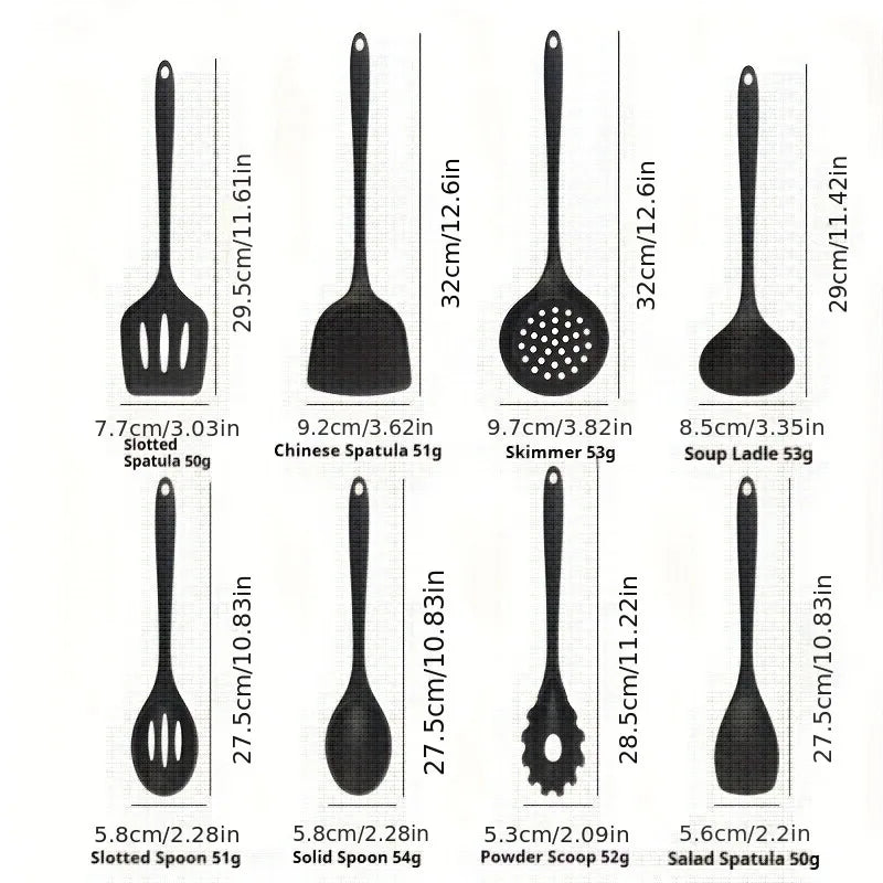 1/4/8pcs Silicone Cooking Utensils Utensils Non-Stick Cookware